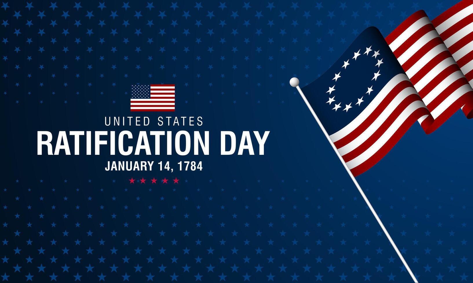 United States Ratification Day January 14 Background Illustration vector