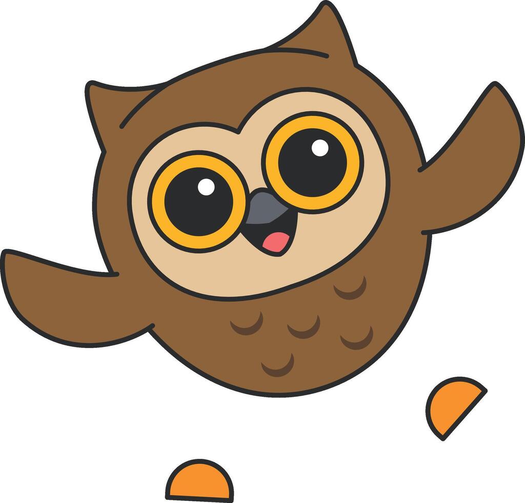 Cute owl cartoon illustration vector