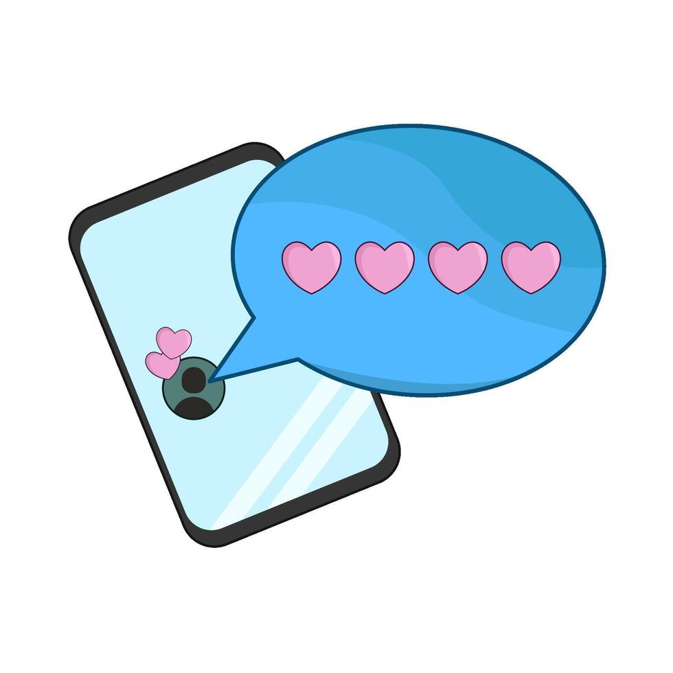 illustration of love chat box vector