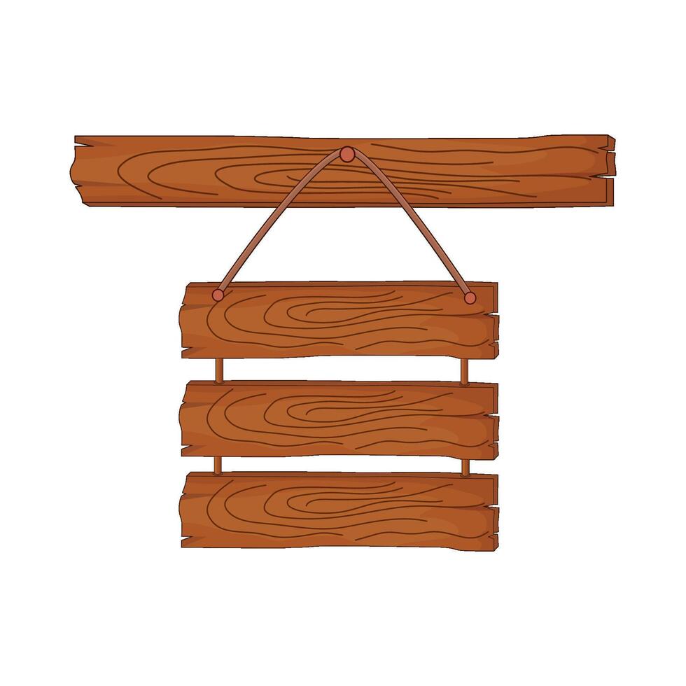 illustration of hanging wooden sign vector
