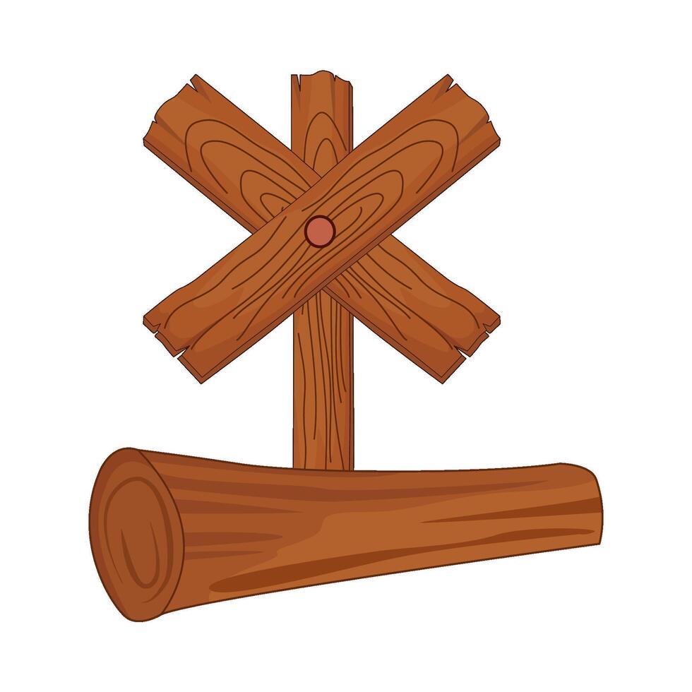 illustration of wood arrow cross vector