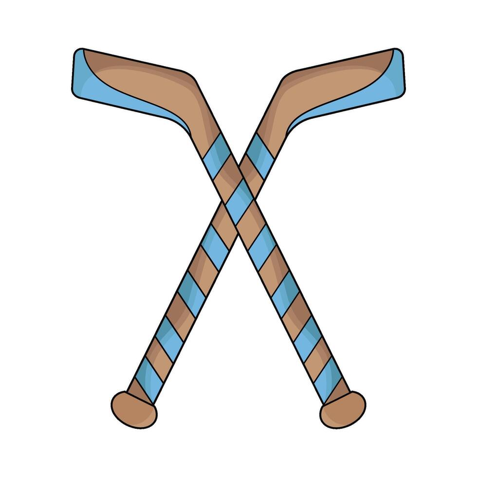illustration of hockey stick vector