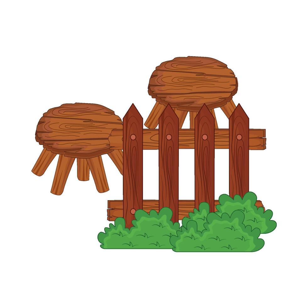 illustration of wooden fence vector