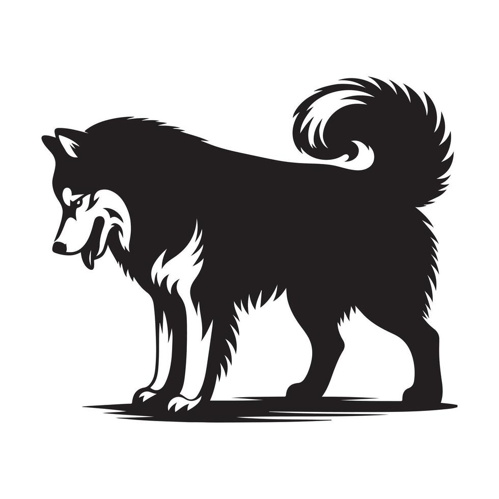 Siberian Husky vectors silhouette