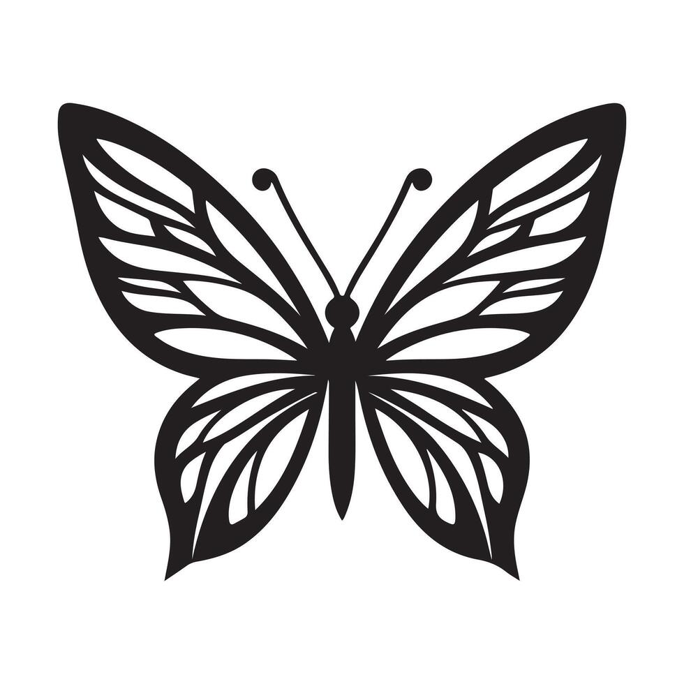 Butterfly vectors silhouette