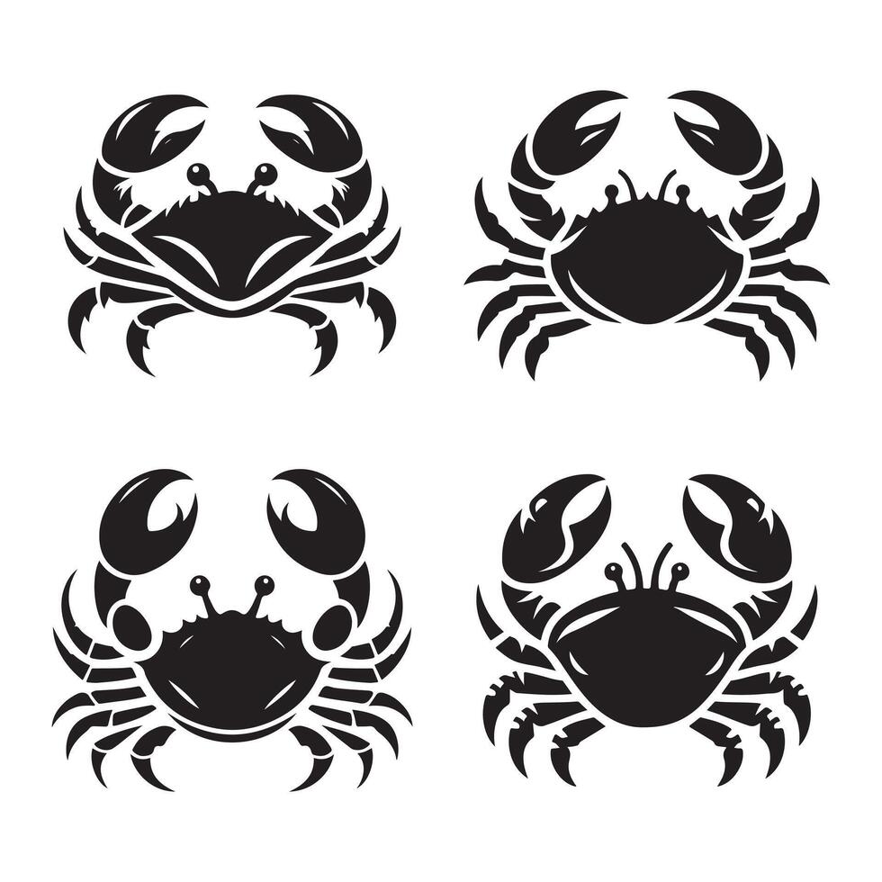 Crab vectors silhouette