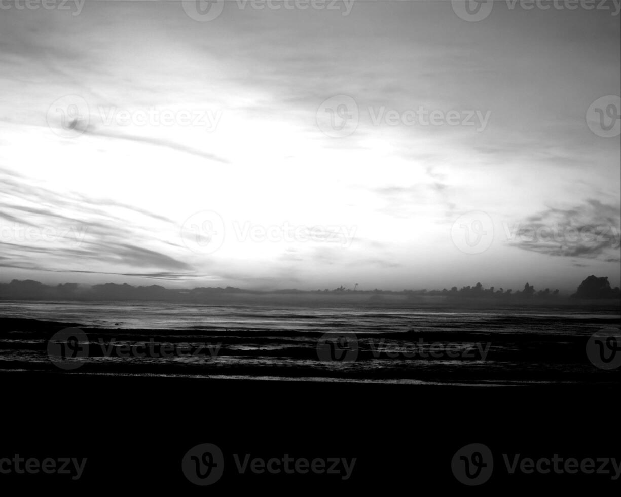 Sunset or sunrise sky black and white monochrome background photo