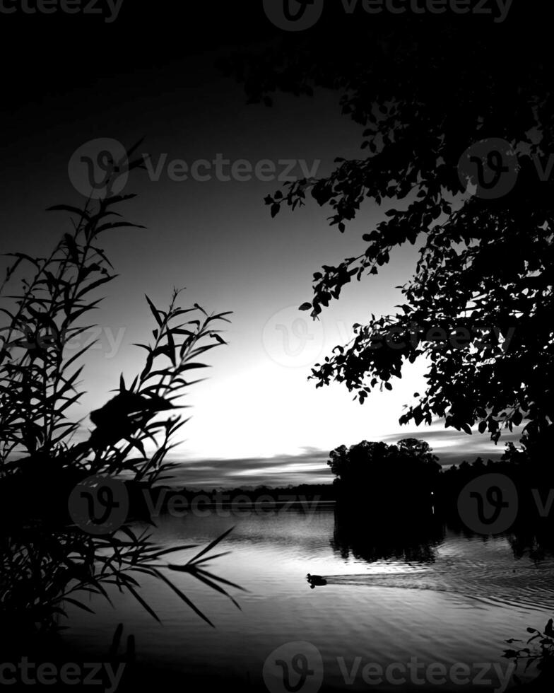 Sunset or sunrise sky black and white monochrome background photo