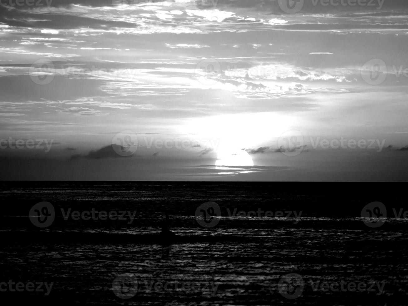Sunset or sunrise sky black and white monochrome background photo