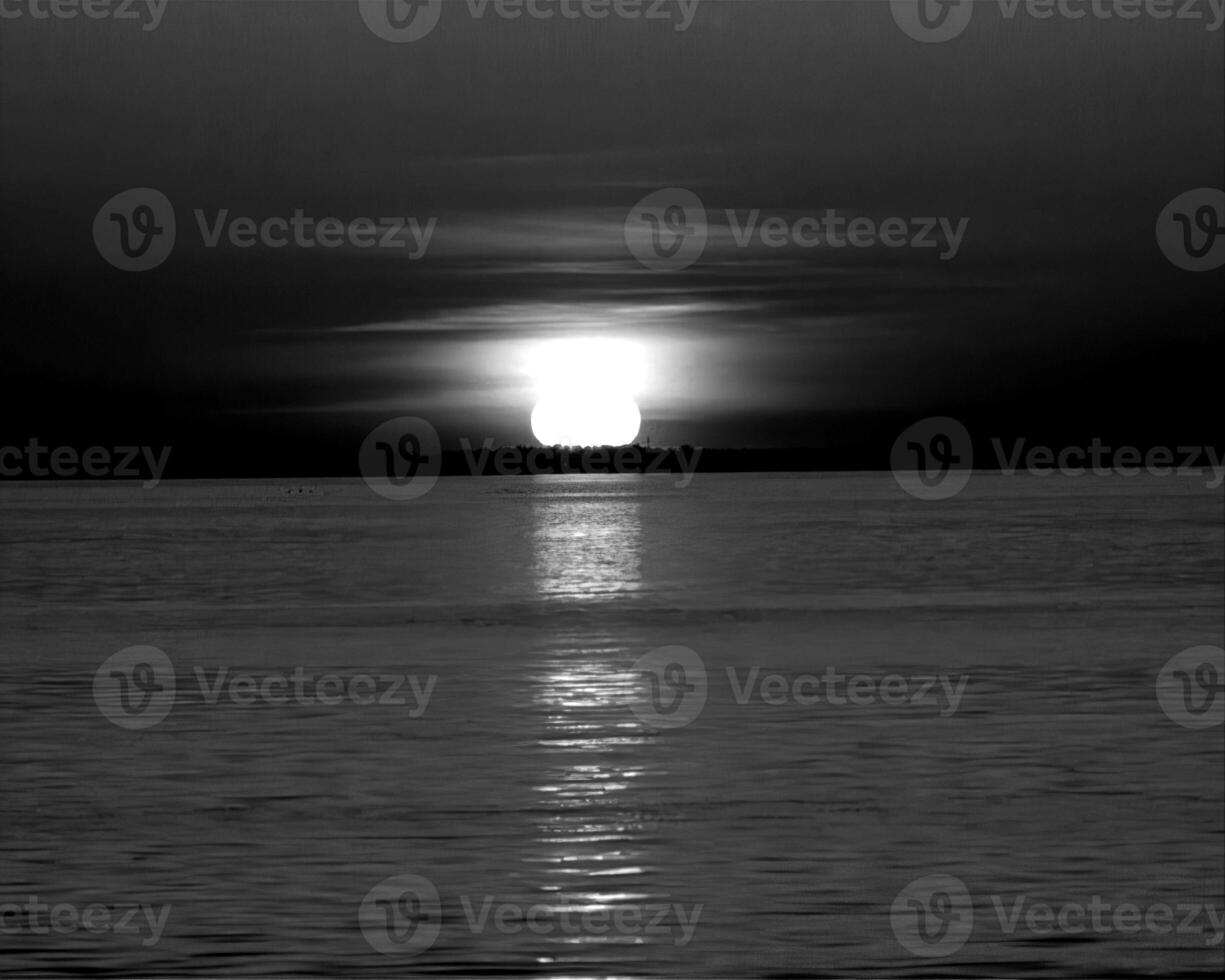 Sunset or sunrise sky black and white monochrome background photo