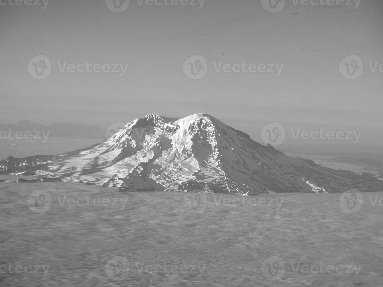 Mountains black and white photo background. High mount, rocks and hills landscape