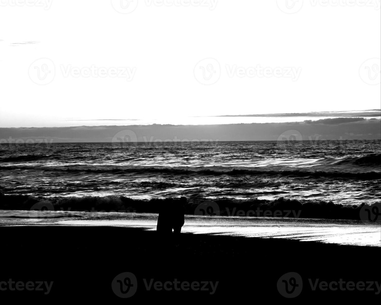 Sunset or sunrise sky black and white monochrome background photo