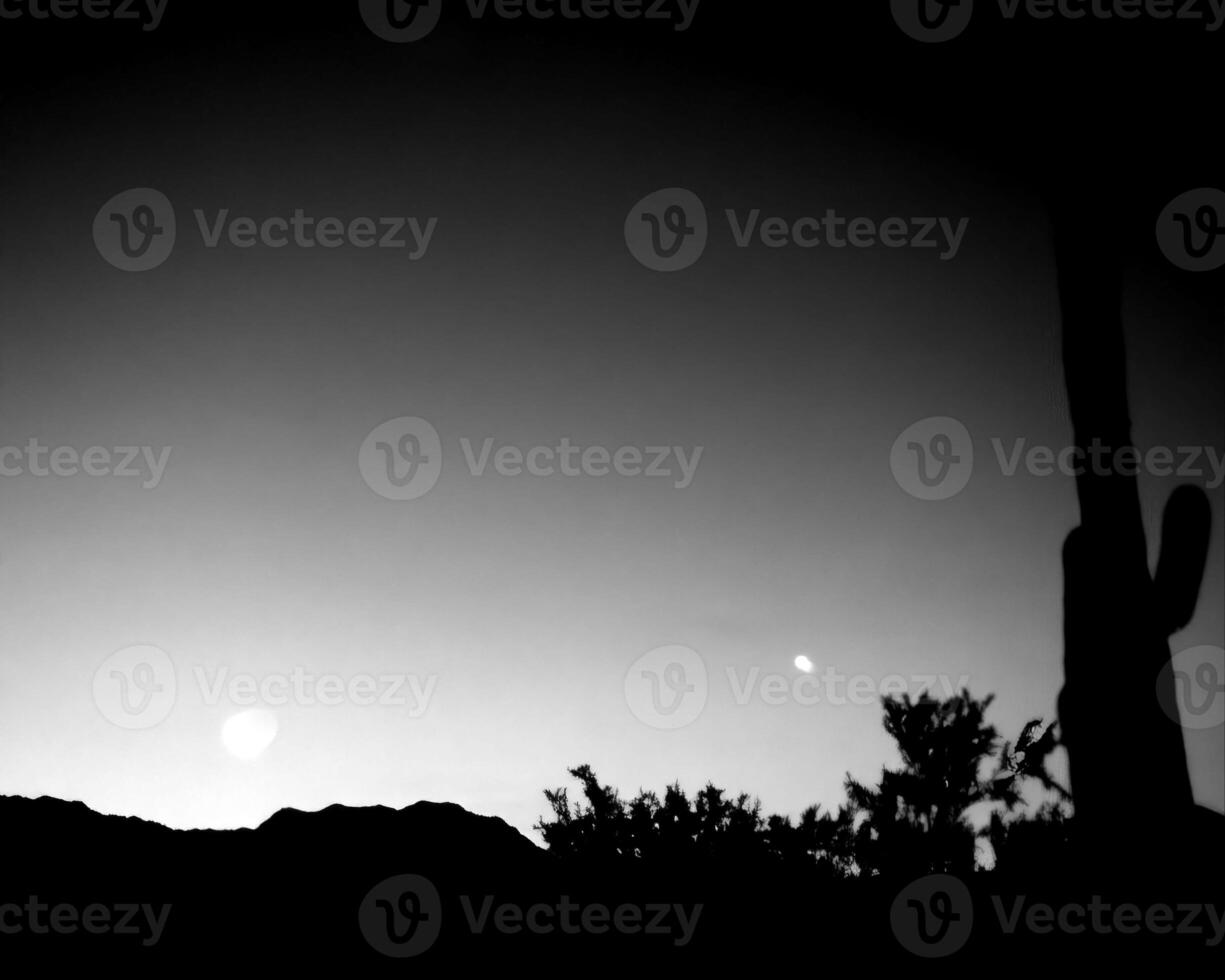 Sunset or sunrise sky black and white monochrome background photo