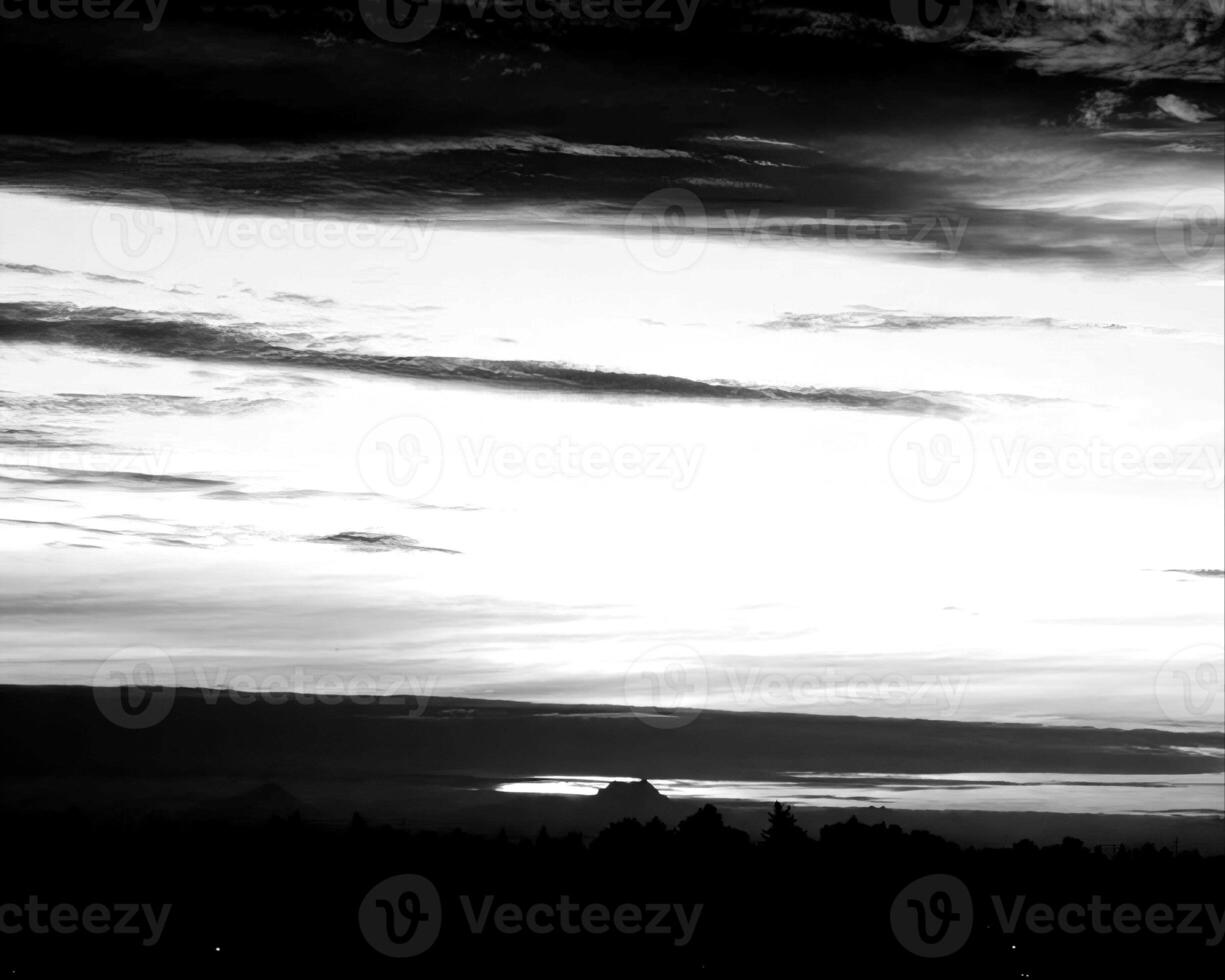Sunset or sunrise sky black and white background photo