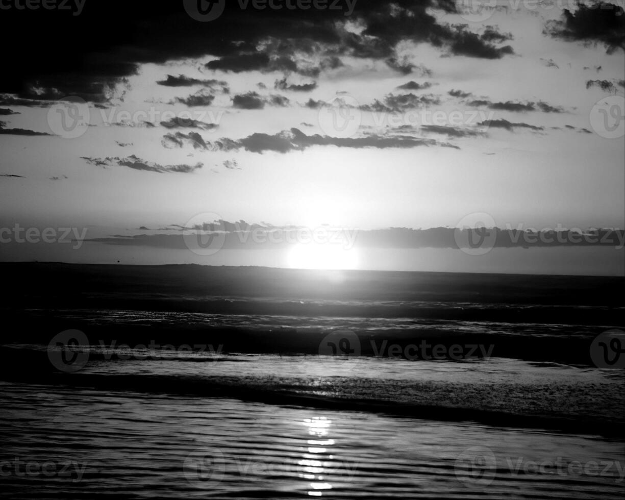 Sunset or sunrise sky black and white monochrome background photo