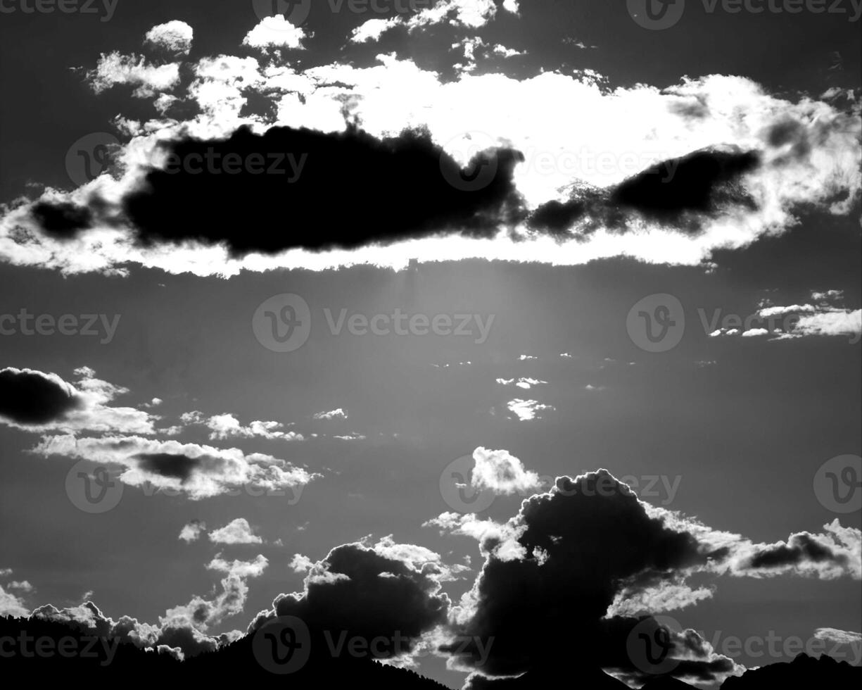 Sunset or sunrise sky black and white background photo