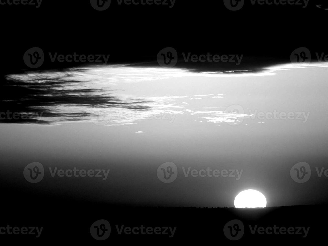 Sunset or sunrise sky black and white background photo