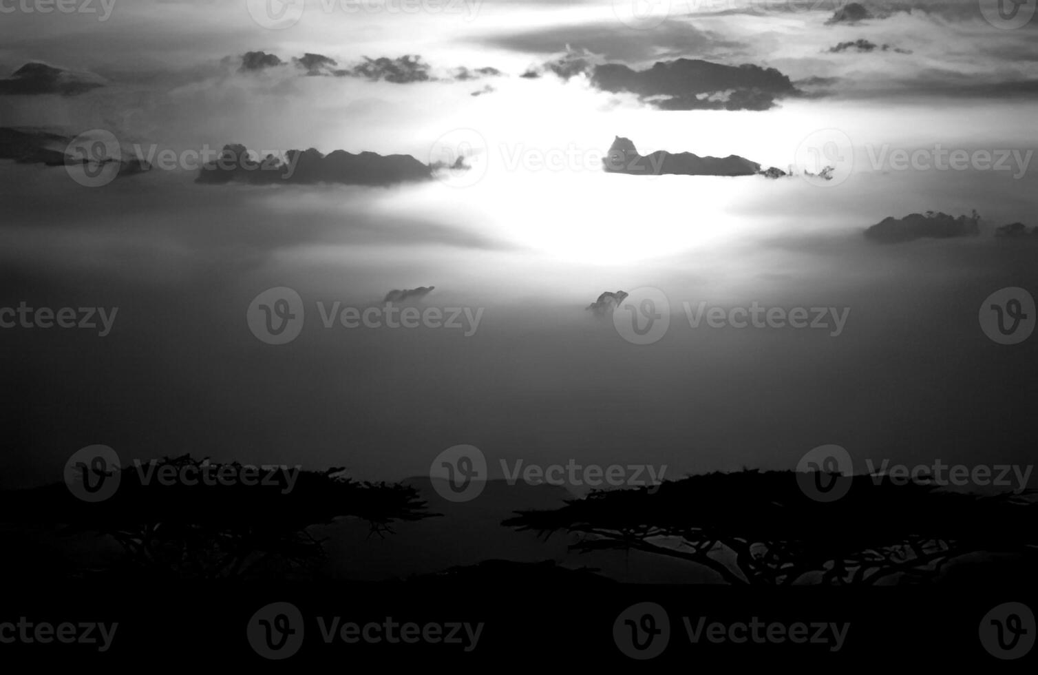Sunset or sunrise sky black and white background photo