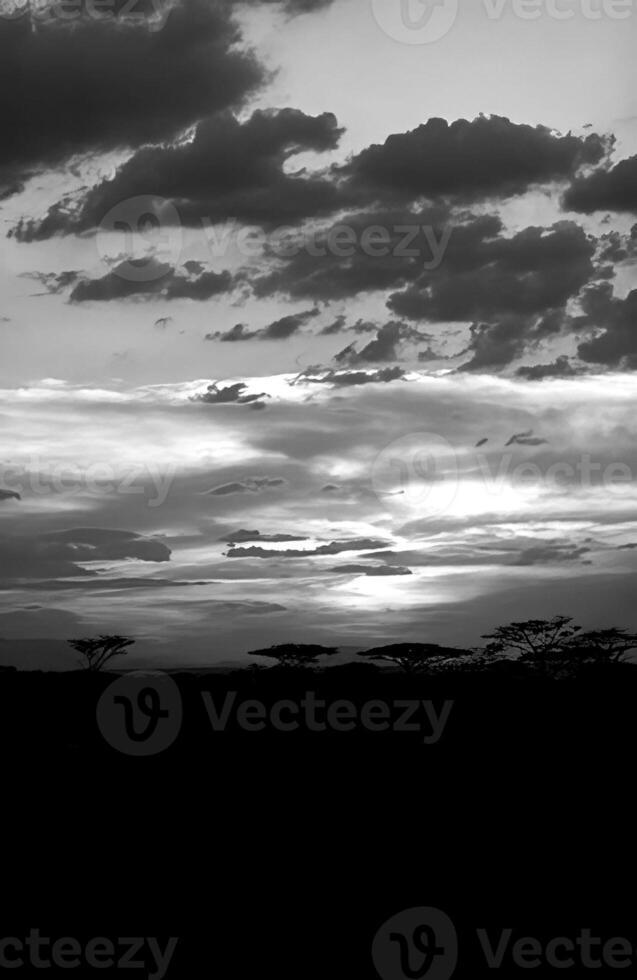Sunset or sunrise sky black and white background photo