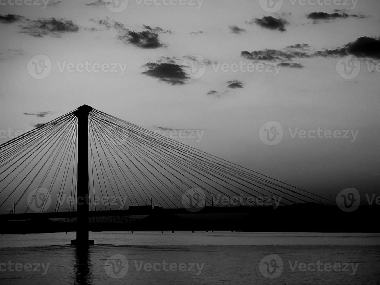 Sunset or sunrise sky black and white background photo