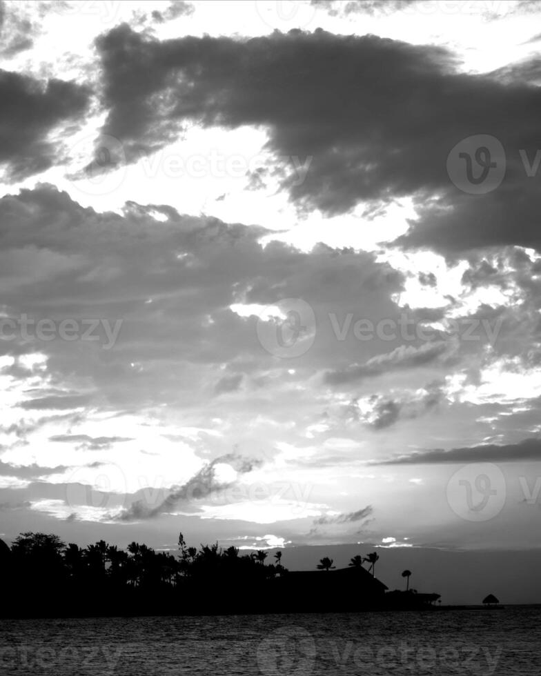 Sunset or sunrise sky black and white background photo