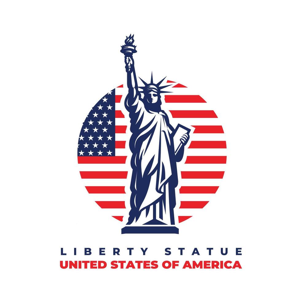Liberty statue united state of america graphic isolated, new york iconic symbol vector