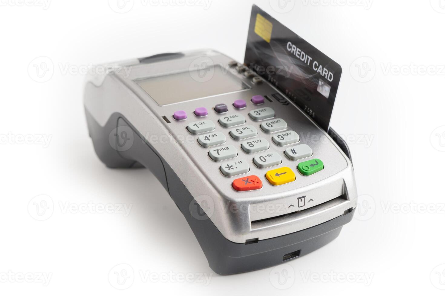 Payment POS terminal technology for finance and shopping business. photo