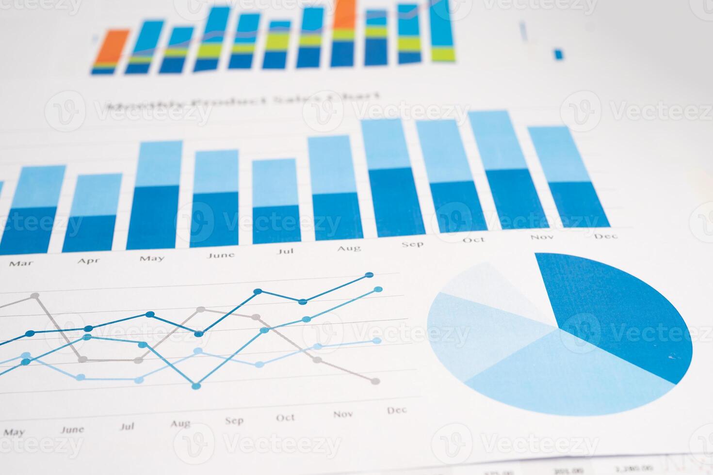 chart or graph paper. Financial, account, statistics and business data. photo