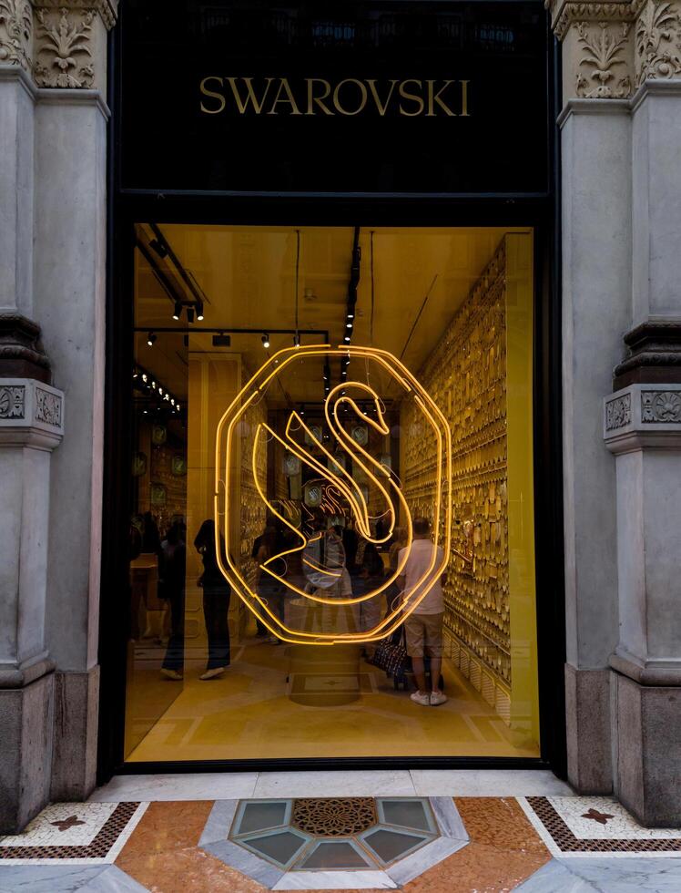 Milan, Italy, June 17, 2024 - Swarovski luxury store photo