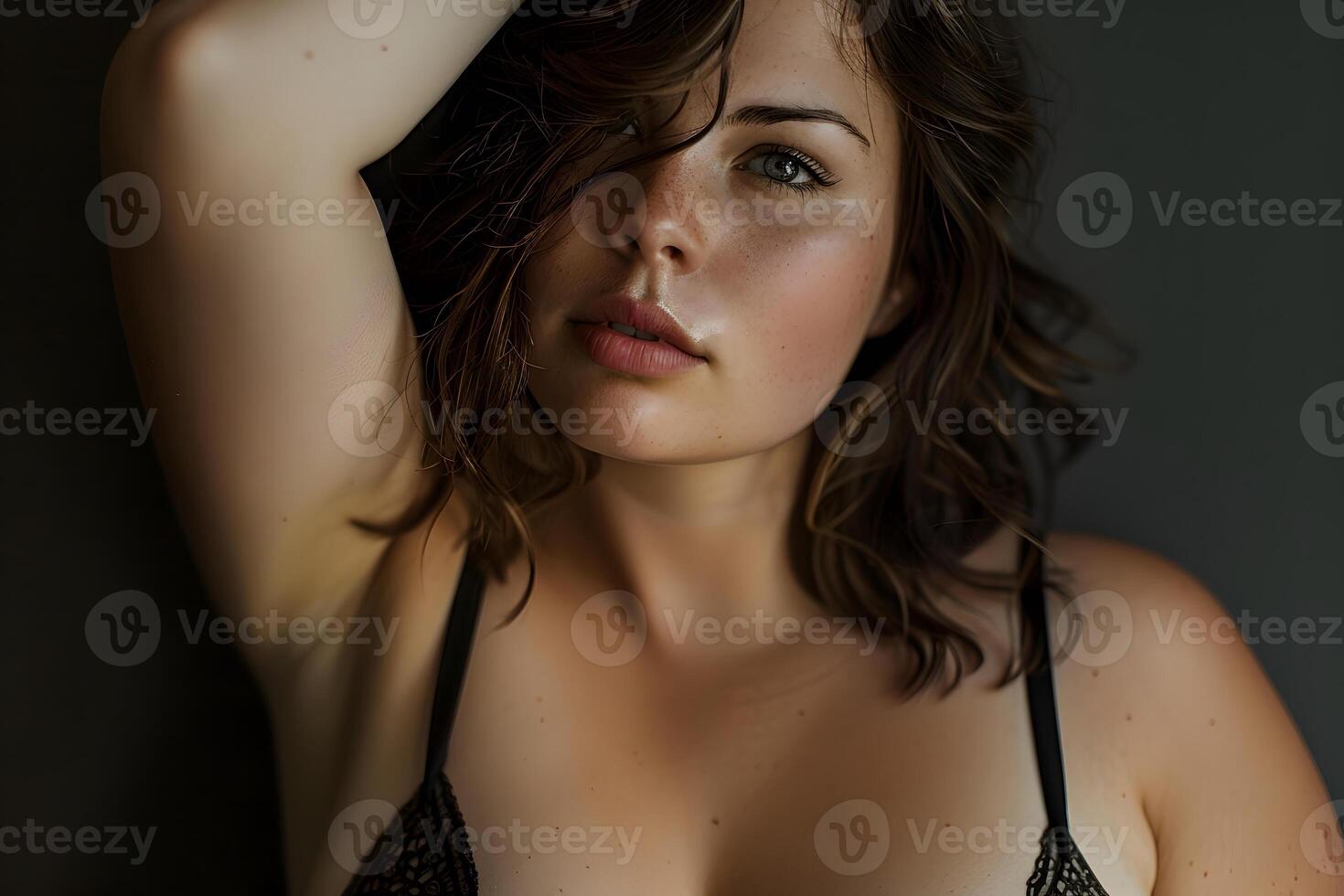 Close Up of Woman in Bra. Generative by AI photo