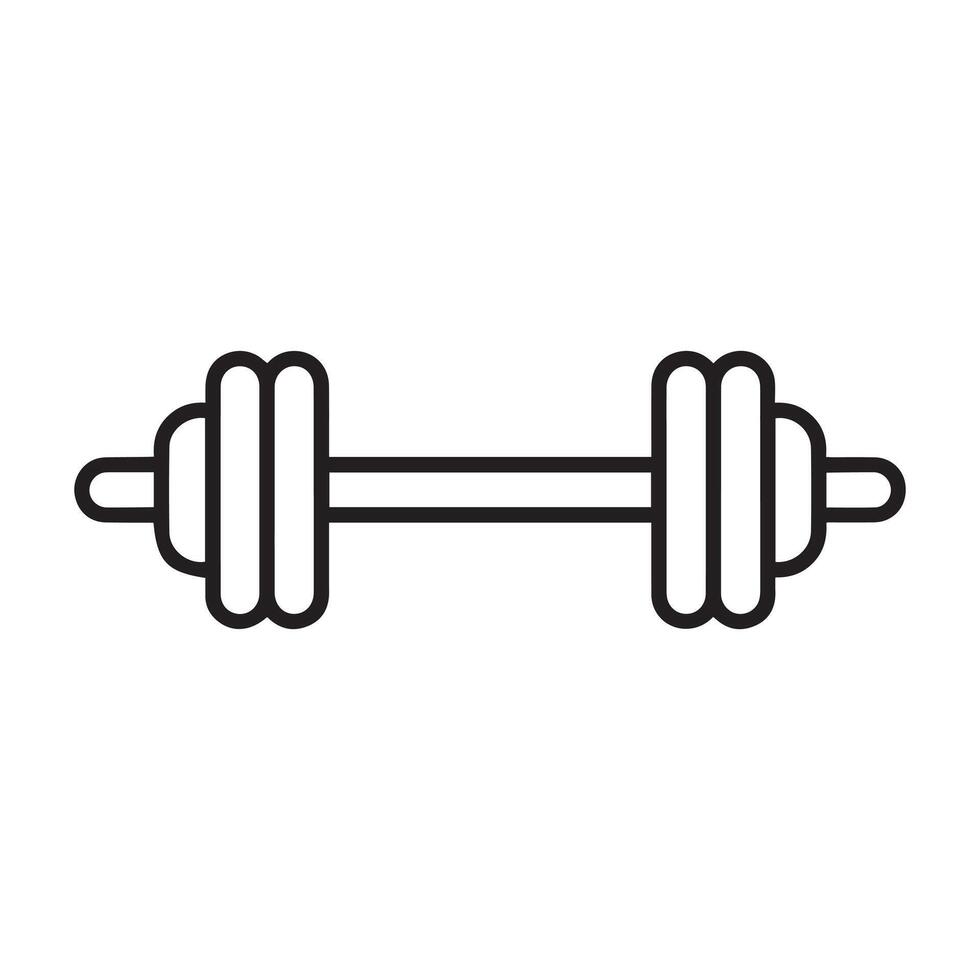 Dumbbell gym outline icon training strong healthy design. vector