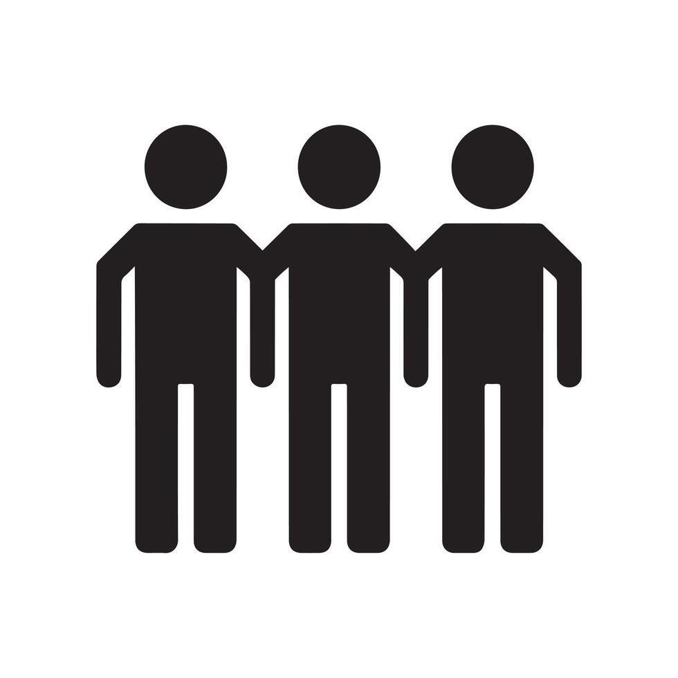 People person black icon face communication body user design. vector