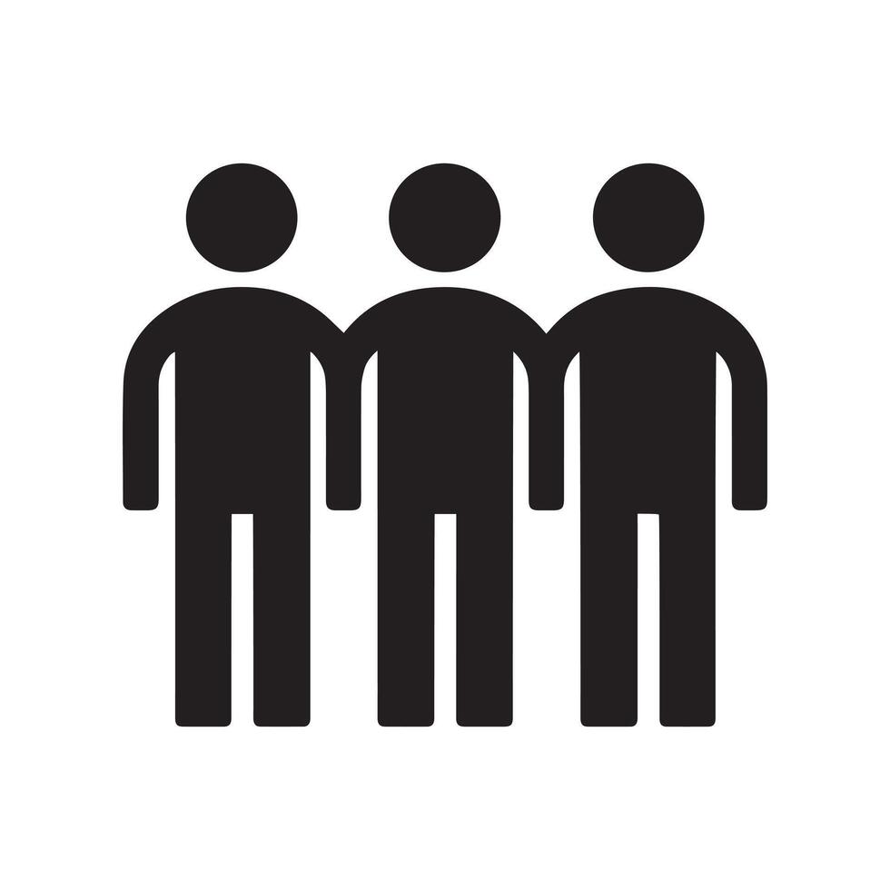 People person black icon face communication body user design. vector
