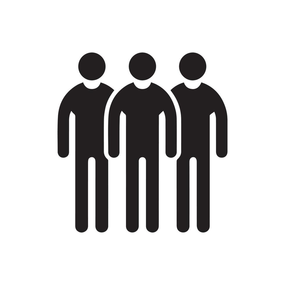 People person black icon face communication body user design. vector