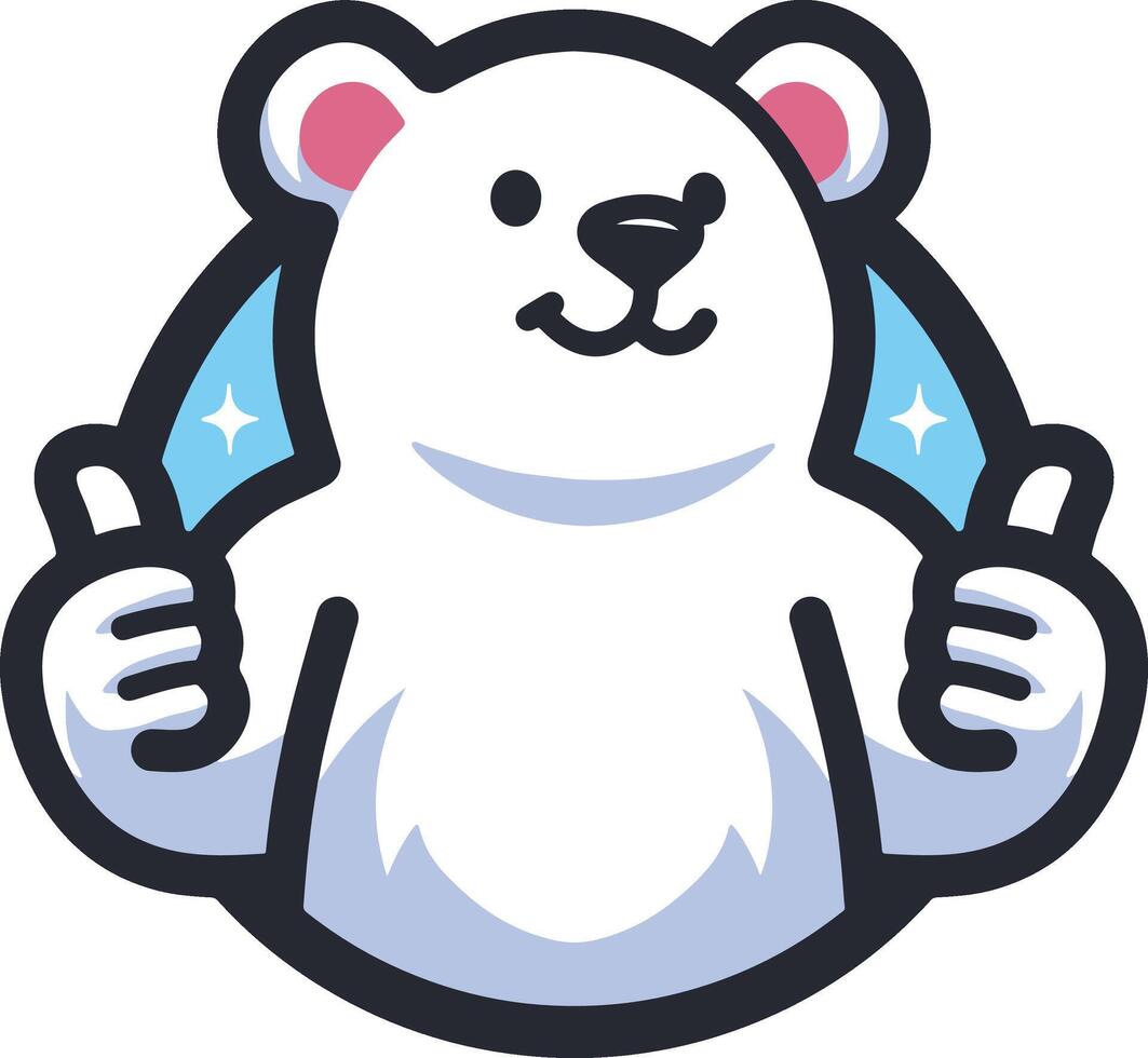 White bear cartoon illustrations vector