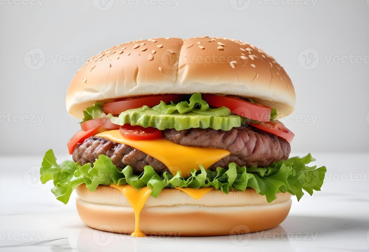Photo of delicious hamburger isolated on white background
