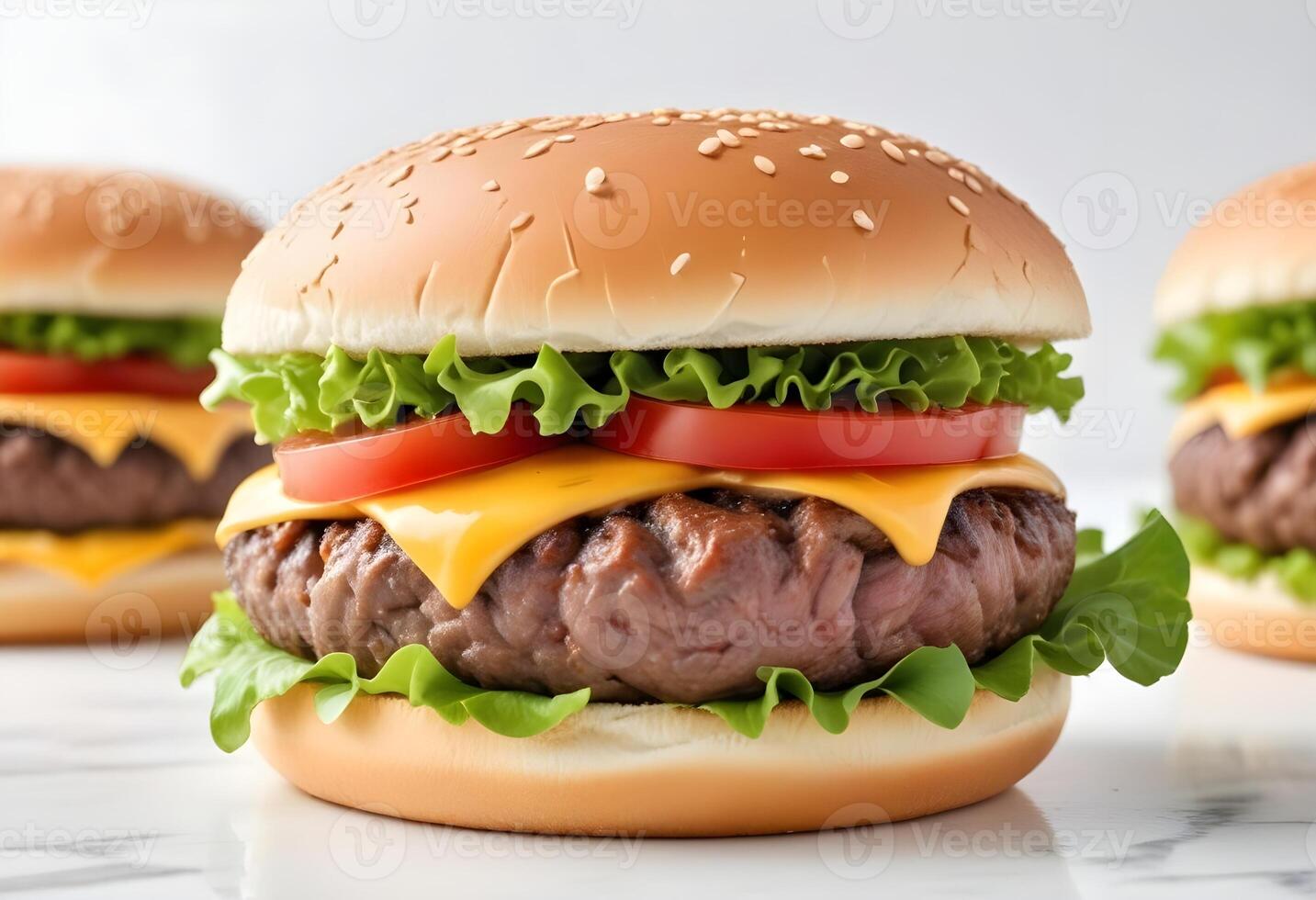 Photo of delicious hamburger isolated on white background