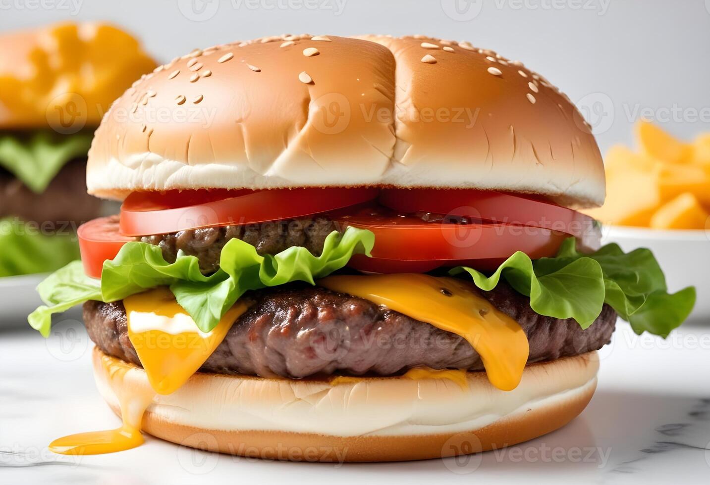 Photo of delicious hamburger isolated on white background