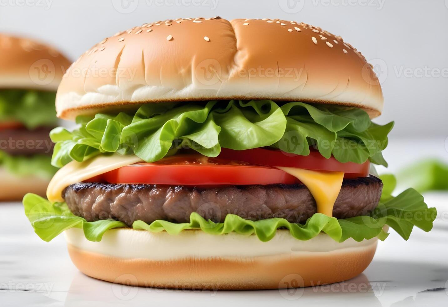 Photo of delicious hamburger isolated on white background
