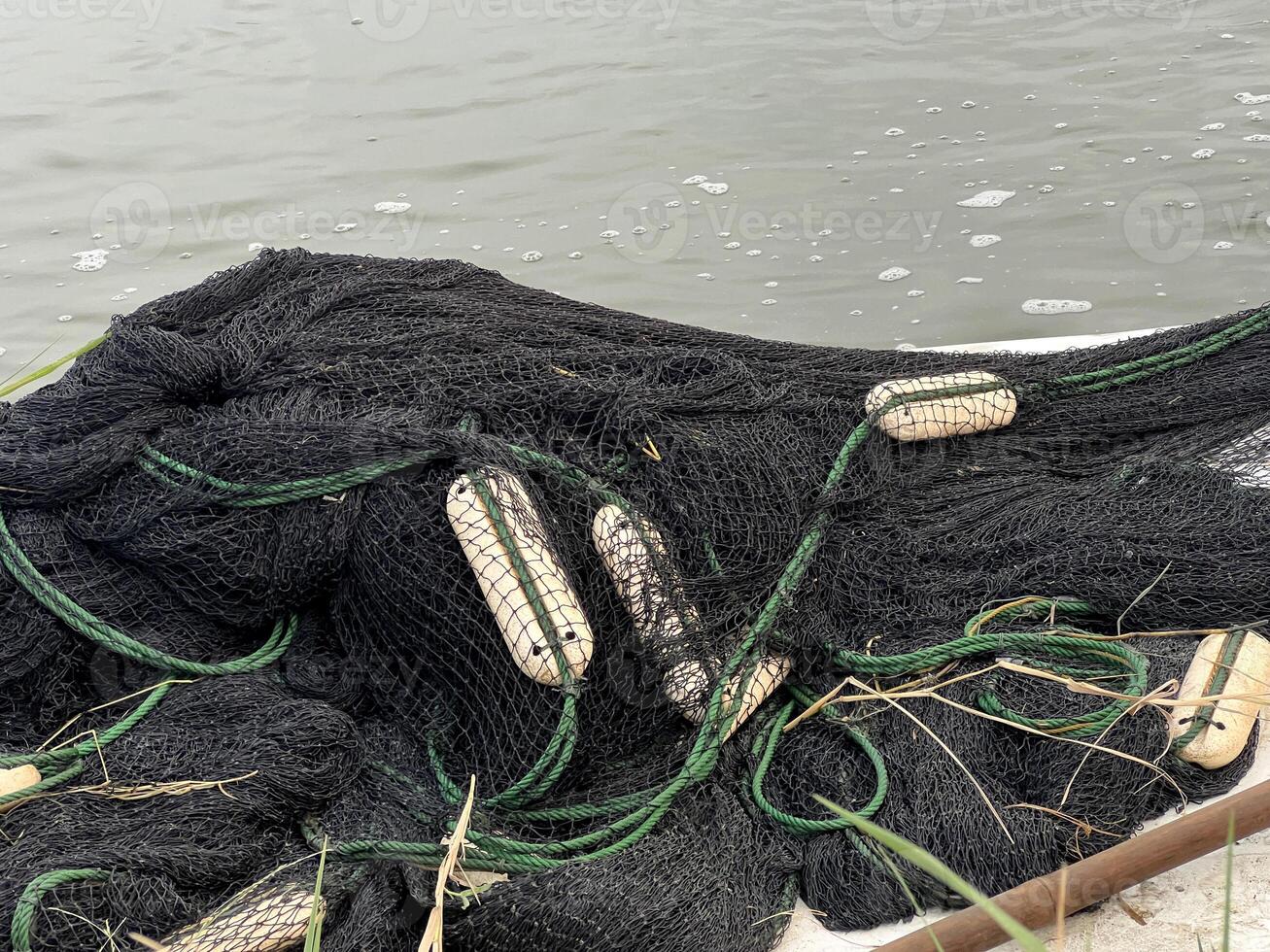 fishing net on river photo