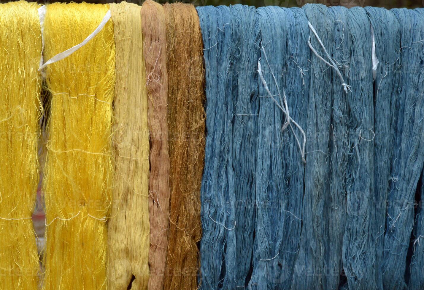 colorful yarn for knitting in the store. high quality photo