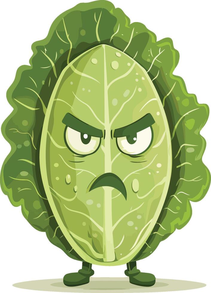 Angry rabe broccoli in vegetable mascot basket vector