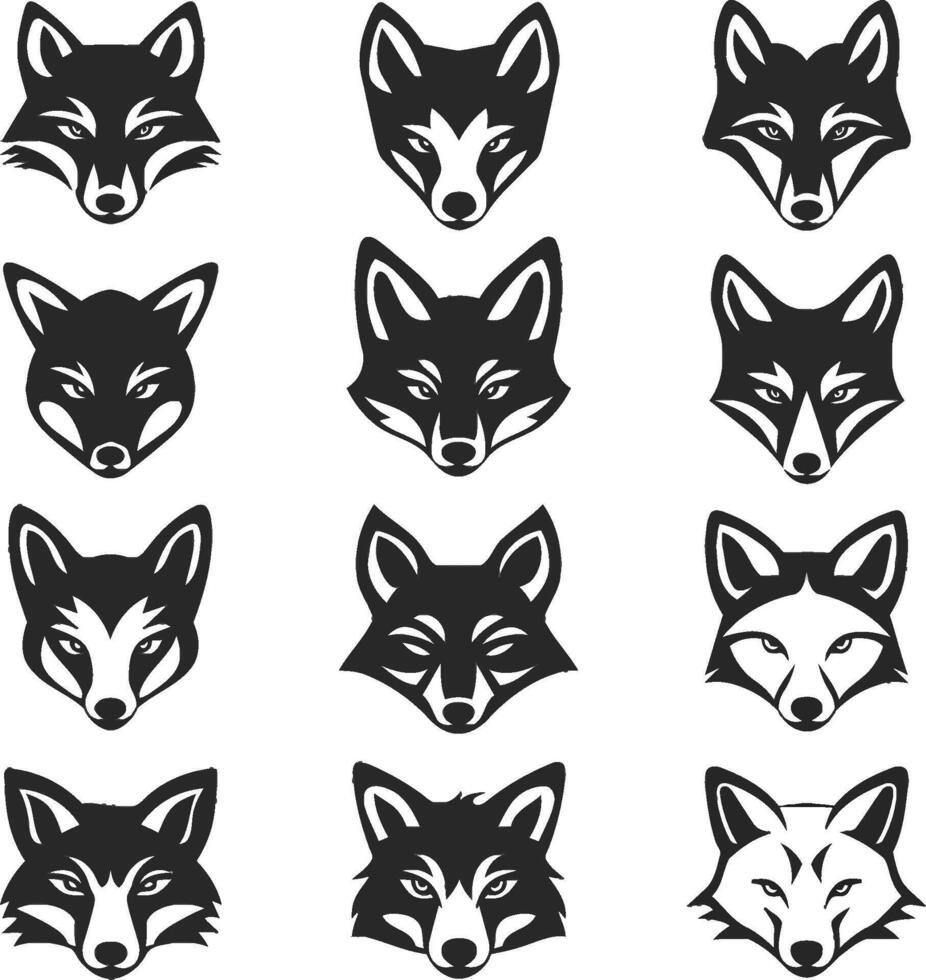 Fox logo set, Premium design collectio vector