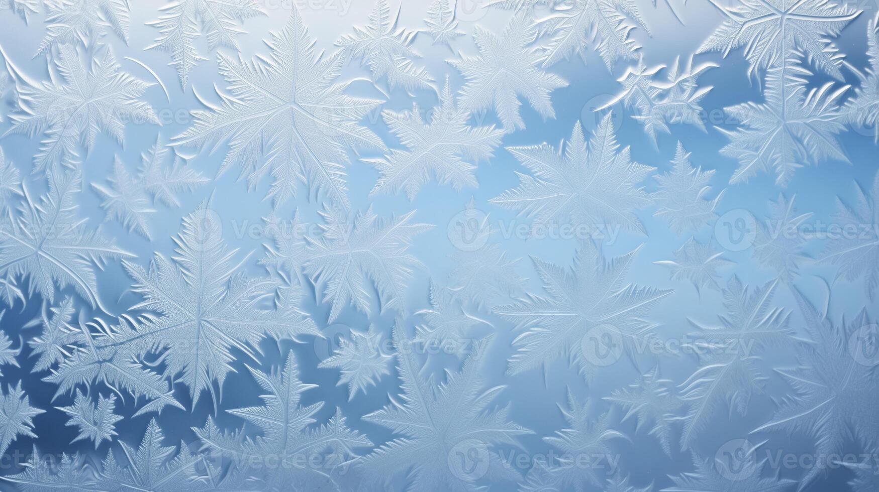 Close-up of frost patterns on winter window photo