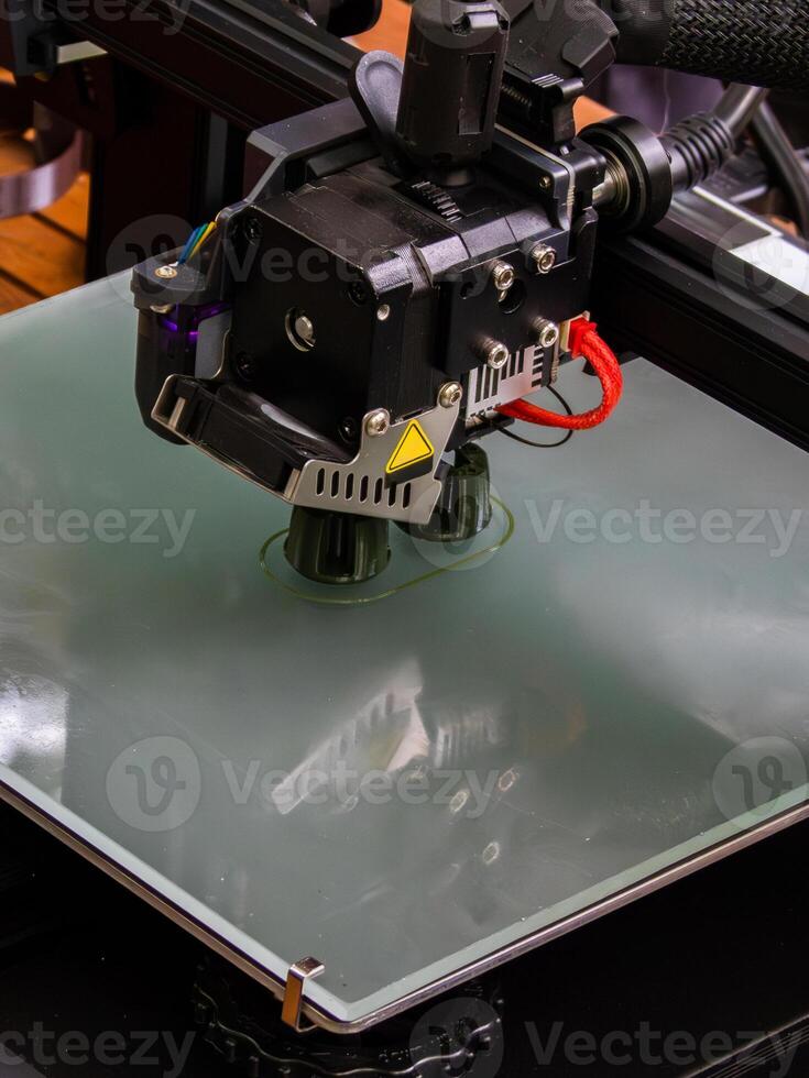 3D printer prints a product close up photo