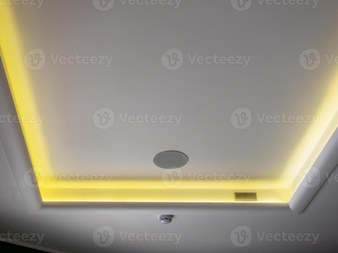 suspended ceiling with LED warm lighting photo