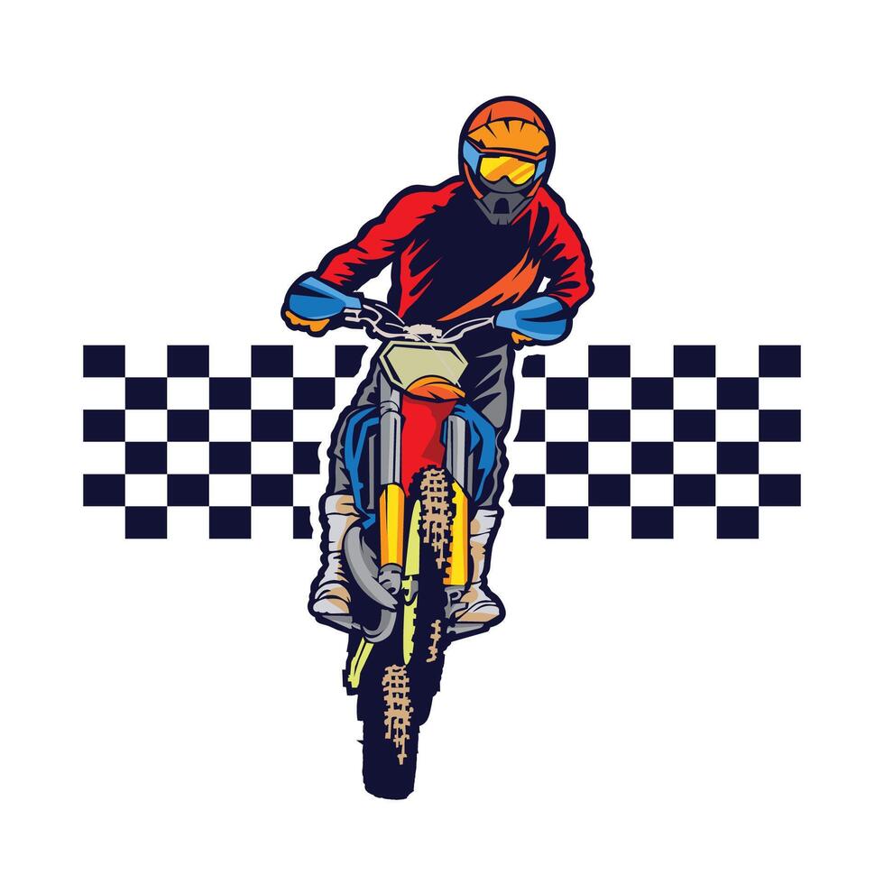 Dirt bike extreme sport illustration, perfect for t shirt design and competition logo vector