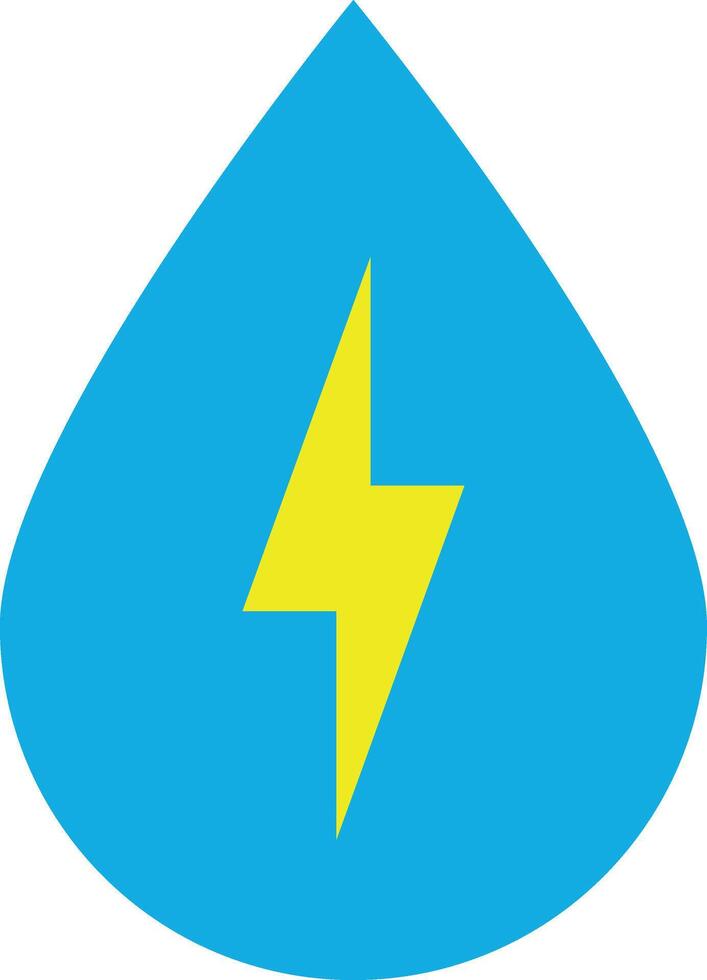 Icon of a water drop with a lightning bolt vector
