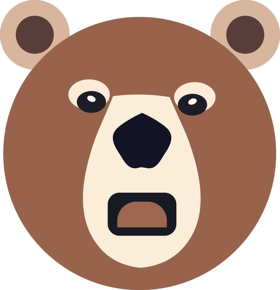 Geometric illustration of the face of bear vector