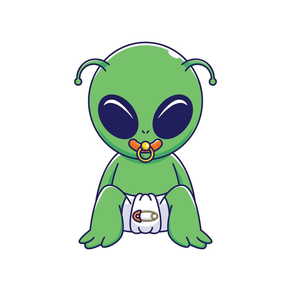 Cute alien baby Cartoon vector